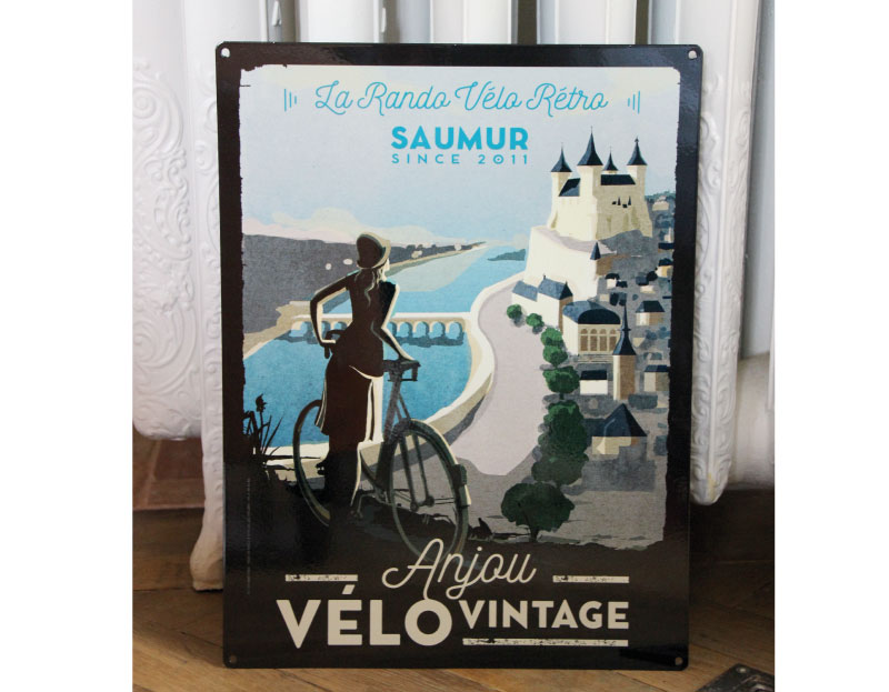 Anjou Velo vintage plaque métal personnalisée